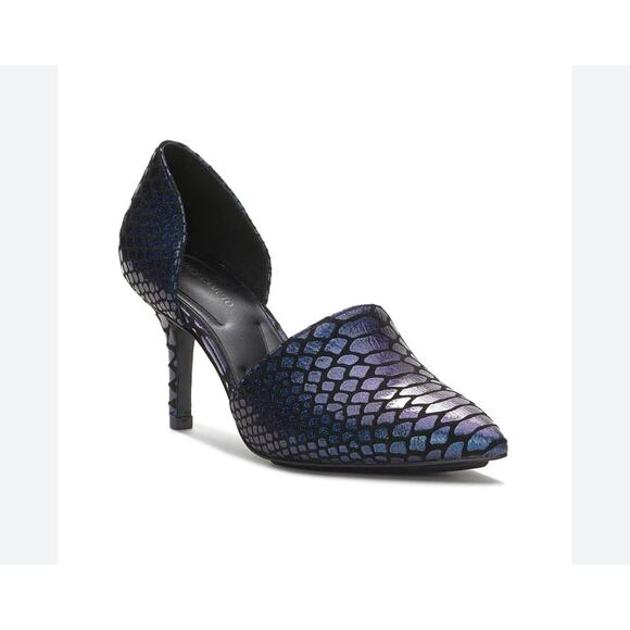 Vince Camuto Faylerrs pumps in a purple, iridescent python Print Sz.8 NWOT - Picture 1 of 9